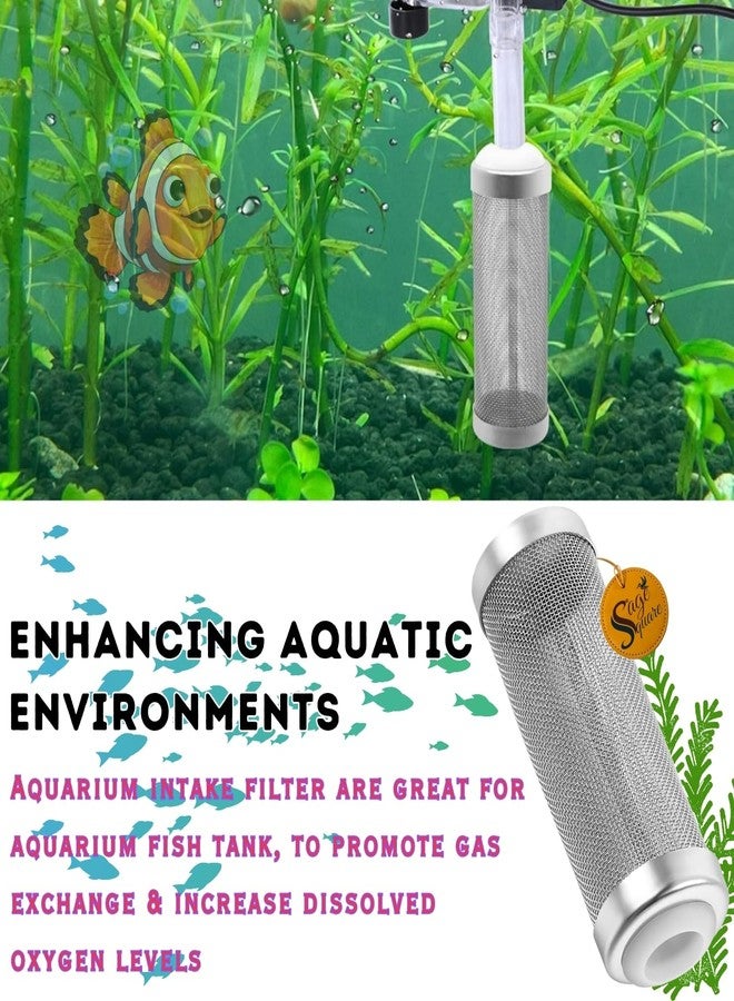 سايج سكوير غطاء مدخل فلتر حوض السمك من الفولاذ المقاوم للصدأ من سيج سكوير، بشبكة 8.5 سم، لحماية الروبيان والأسماك، غطاء فلتر أولي، يحمي من الاستنشاق، واقي أنبوب مدخل الفلتر (عبوة من قطعة واحدة، 8.5 سم) - Image 3